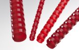 Renz Plastikbinderücken 12 mm 21 Ringe rot, 1 VE = 100 Stück